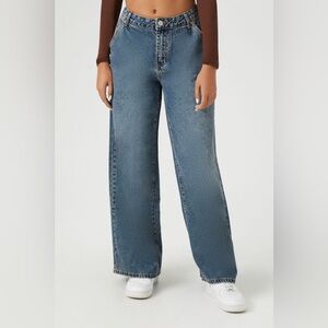 Forever 21 Wide Leg Dark Denim Jeans